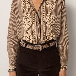 Maison Hotel Bebo Blouse - Cohiba Tobbaco, size S - worn one time!